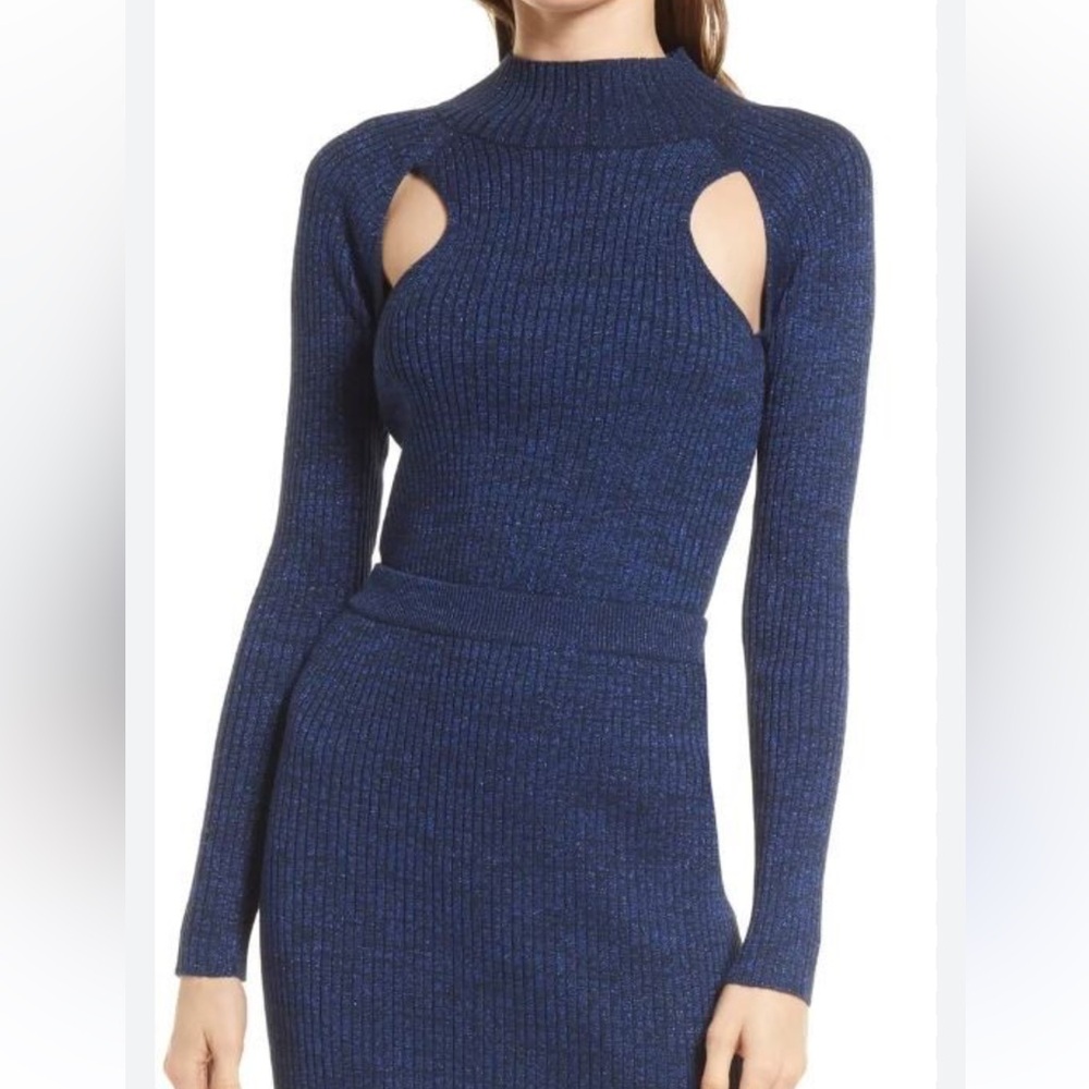 NWT Open Edit Sparkle Cutout Sweater & Skirt Set. Excellent condition